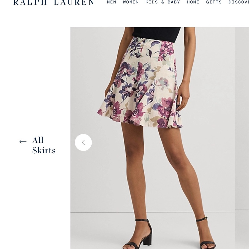 Ralph Lauren Floral Linen Skirt